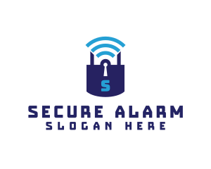 Wifi Padlock Tech Security  logo design