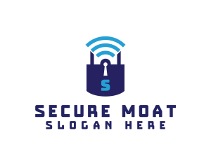 Wifi Padlock Tech Security  logo design