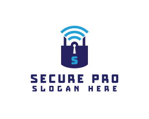 Wifi Padlock Tech Security  logo design