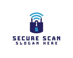 Wifi Padlock Tech Security  logo design