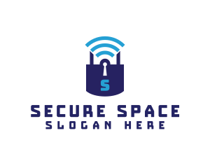 Wifi Padlock Tech Security  logo design