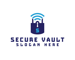 Wifi Padlock Tech Security  logo design