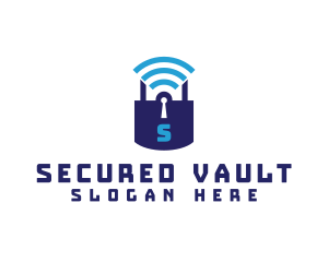 Wifi Padlock Tech Security  logo design