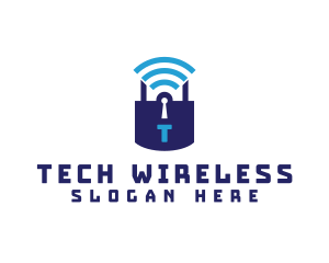 Wifi Padlock Tech Security  logo design