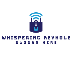 Wifi Padlock Tech Security  logo design