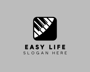 Piano Music Mobile App logo design