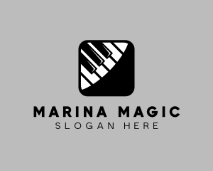 Piano Music Mobile App logo design