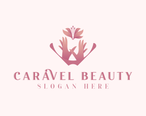 Floral Hands Beauty logo design