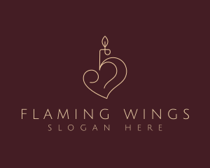 Candle Light Heart logo design