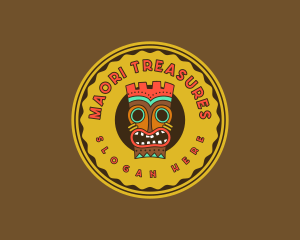 Tribal Tiki Mask logo design