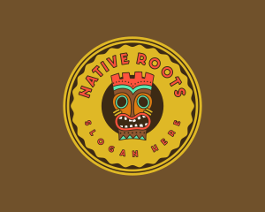 Tribal Tiki Mask logo design