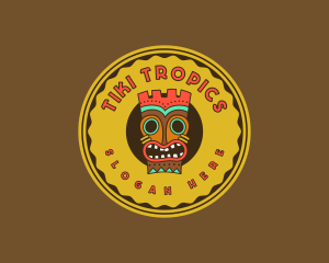 Tribal Tiki Mask logo design