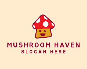 Cute Mushroom Fungi logo design