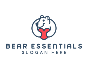 Bear Hug Heart logo design