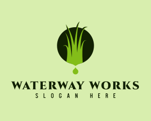 Grass Lawn Landscape  logo design