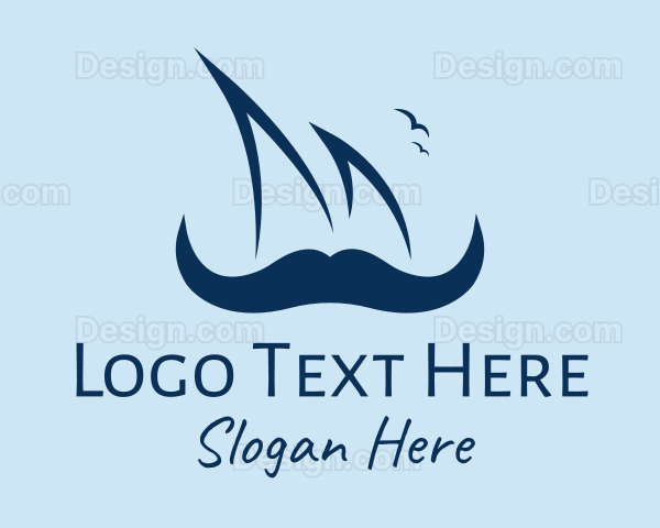 Hipster Sailor Mustache Logo