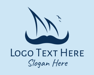 Hipster Sailor Mustache  Logo