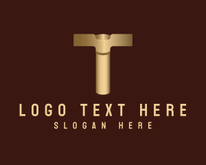 Metallic Contractor Letter T logo