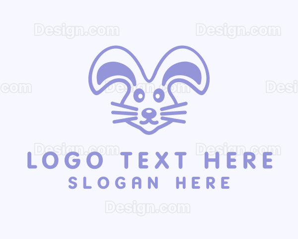 Violet Cute Rabbit Pet Logo