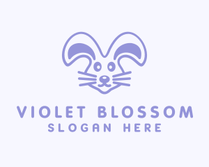 Violet Cute Rabbit Pet logo design