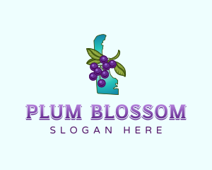 Delaware Plum Fruit logo design