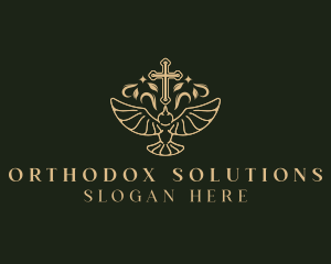 Cross Dove Religion logo design