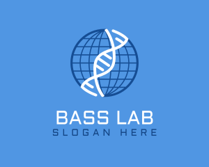 Blue Globe DNA logo design