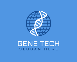 Blue Globe DNA logo design