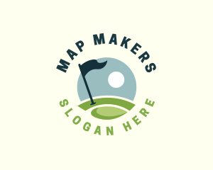 Golf  Club Flag logo design