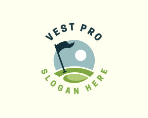 Golf  Club Flag logo design