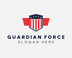 Military Shield Flag logo design