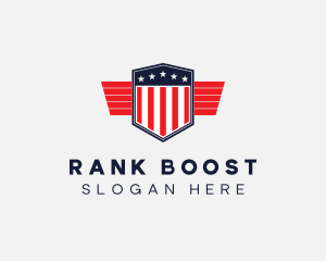 Military Shield Flag logo design