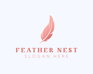 Pink Feather Beauty Salon logo design