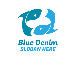 Blue Fish Cycle logo design