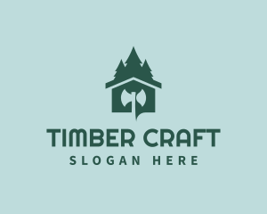 Tree Home Axe Lumber logo design