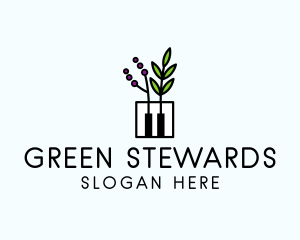 Botanical Piano Garden logo design