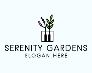 Botanical Piano Garden logo design