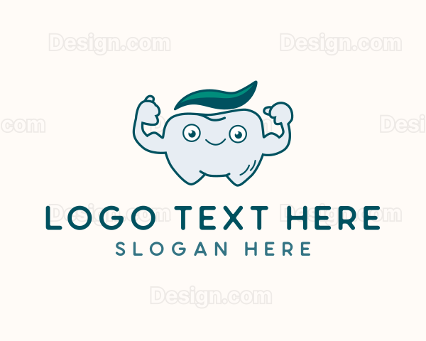 Strong Toothpaste Tooth Logo