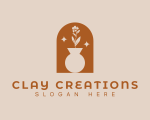 Bohemian Flower Pot logo design