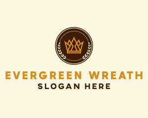 Wreath Crown Badge logo design