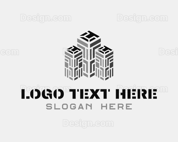 Geometric Building Contractor Logo