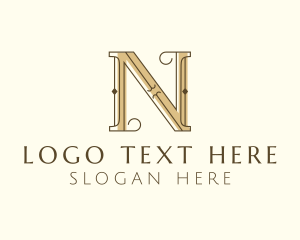 Typography - Elegant Boutique Typography Letter N logo design