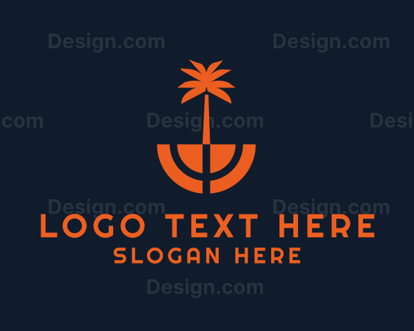 Tropical Coconut Tree Logo