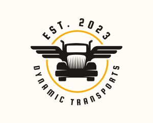 Truck Wings Transport logo design