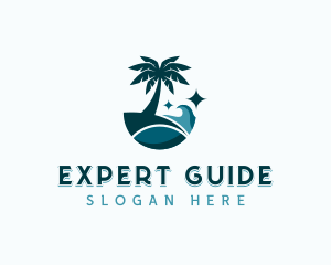 Palm Tree Beach Travel logo design