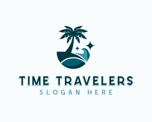 Palm Tree Beach Travel logo design