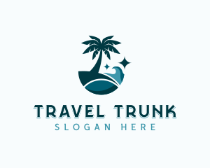 Palm Tree Beach Travel logo design