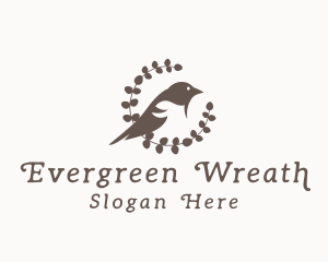 Botanical Sparrow Bird logo design