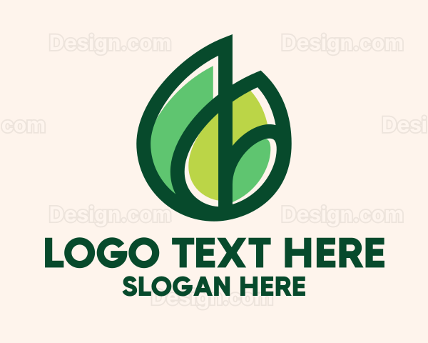 Organic Green Leaves Logo