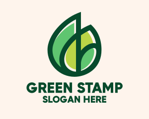 Organic Green Leaves  logo design